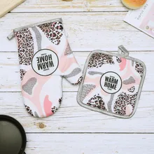 Для дома 2 шт./компл. прихватка с подставка под горячее, серия леопарды, перчатки для микроволновой печи с защитой от ожогов, комплект