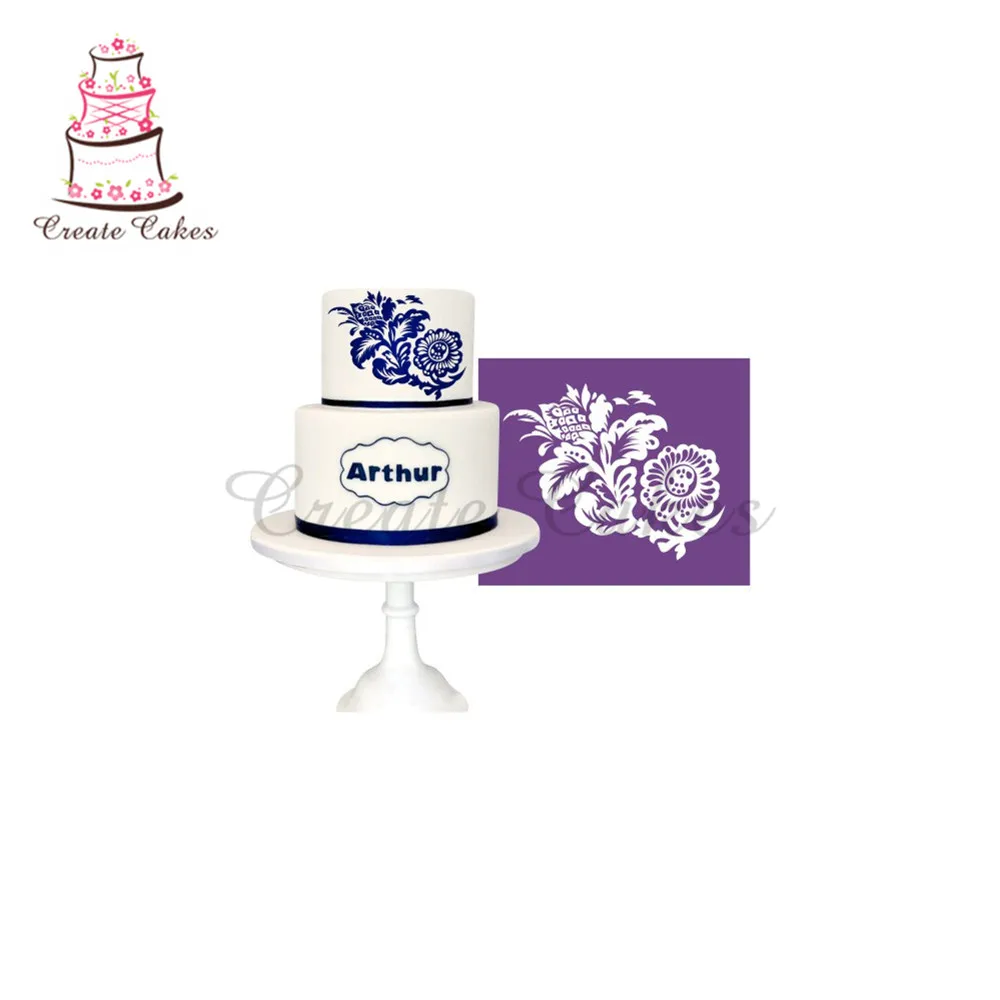 

Big Frower Stencil for Cake Design Fondant Wedding Cake Mesh Stencil Lace Mold Fabric Stencils Decorating Baking Tools MST-39
