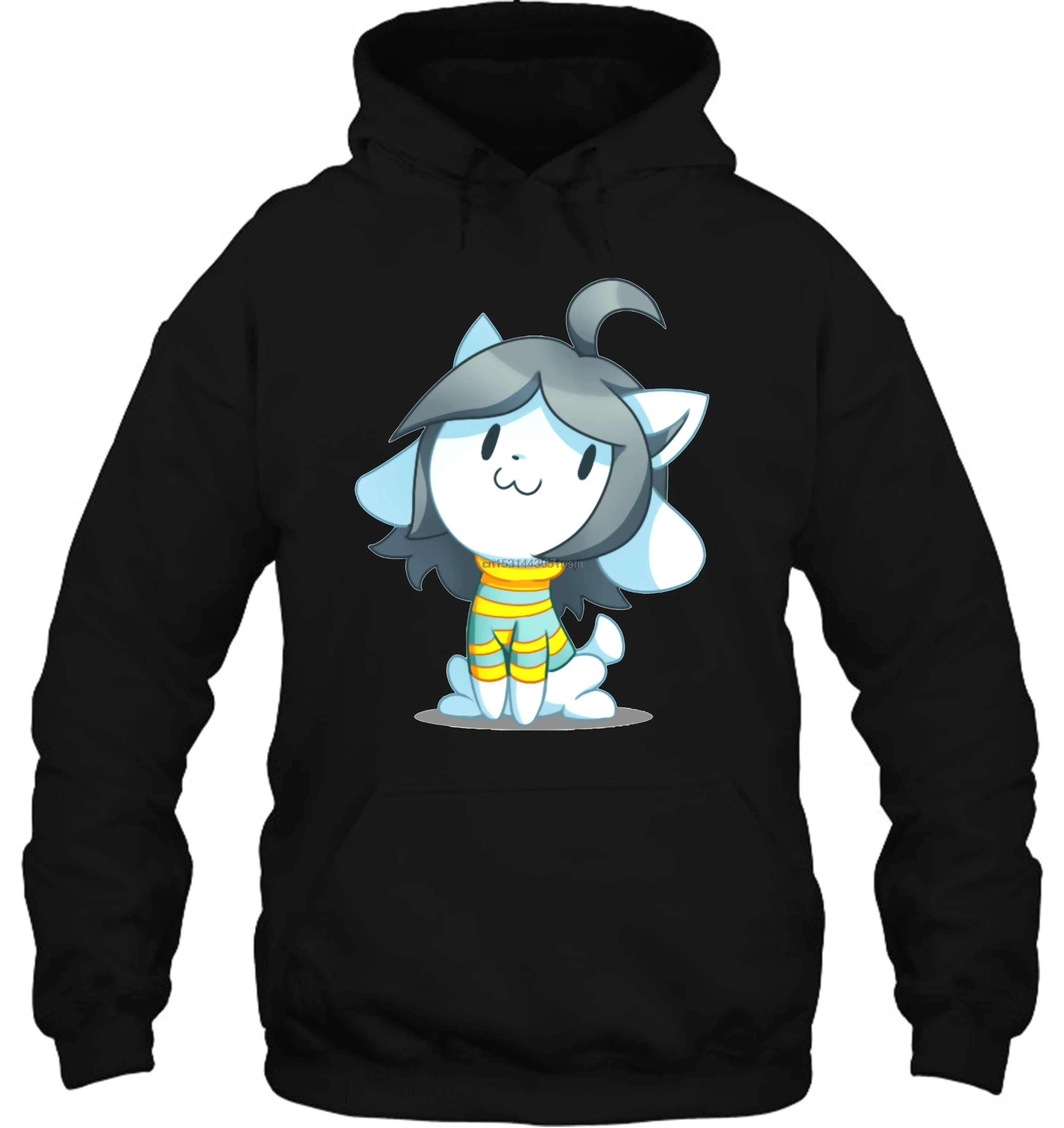 Для мужчин Толстовка забавные черно-белые футболки Undertal Temmie 's DIY Настроить