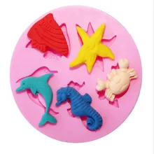 3D морских животных шаблон Formas De силиконовый Para Sabonete плесень помадка Молде силиконовые Taart Decoratie торт трафарет