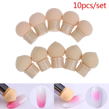 

10 Pcs/Set Sponge Nail Art Painting Heads Reusable Round Sharp Soft Tip Dizzy Shading Manicure Pen DIY Replacement Accessory