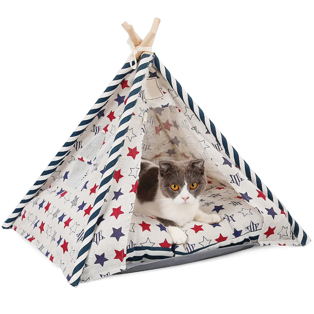 

Pets Teepee Dogs Cats Rabbits Bed Oxford Cloth Linen Portable Pet Tents Houses MF999
