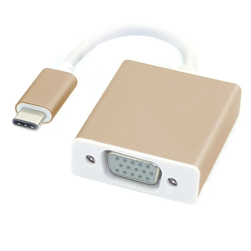 Адаптер USB C к VGA USB 3,1 type C(USB-C) к адаптеру VGA с алюминиевым корпусом поддерживает разрешение HD видео до 1080p S18