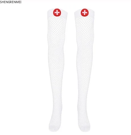 SHENGRENMEI Male Nurse Stockings Porno Exotic White Stocking for Mens Gay Sexy Lingerie Men's Cosplay Stockings Sexy Clothing