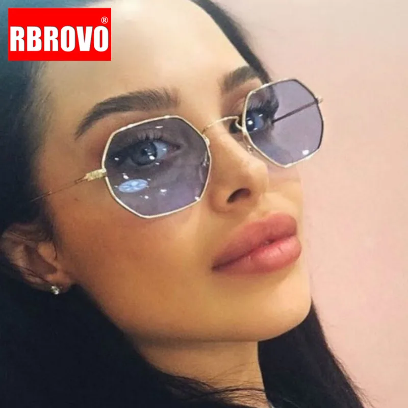 RBROVO очки в стиле ретро женские многоугольные Винтажные Солнцезащитные роскошные