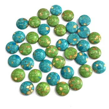 

Natural Stones Turquoise Jade Stone Cabochon 2 Colors No Hole Beads for Making Jewelry DIY Ring Accessories Scattered Beads