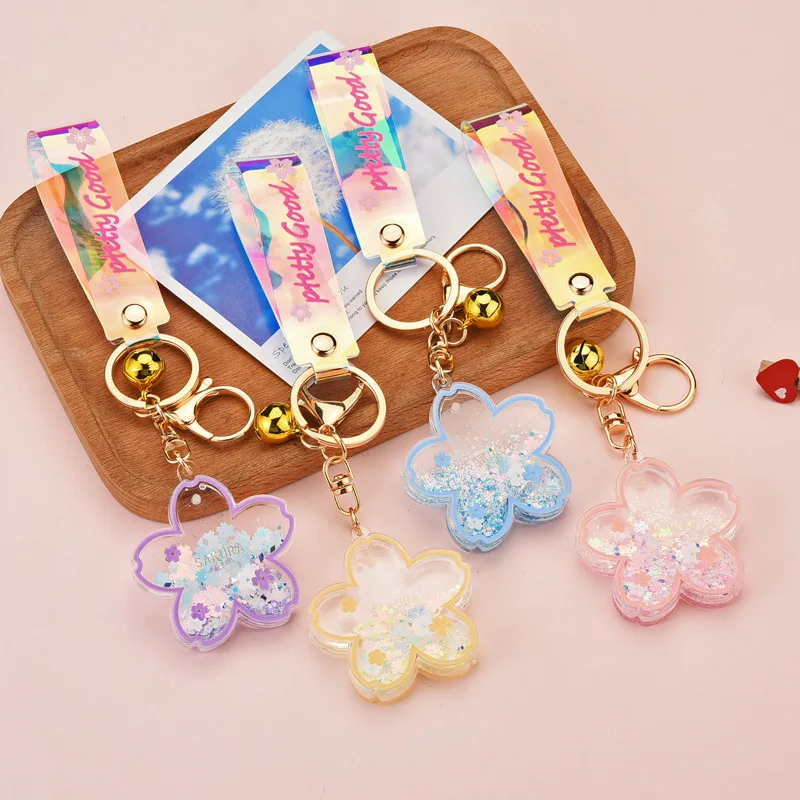 Cartoon Cherry Blossom Acrylic Keychain 