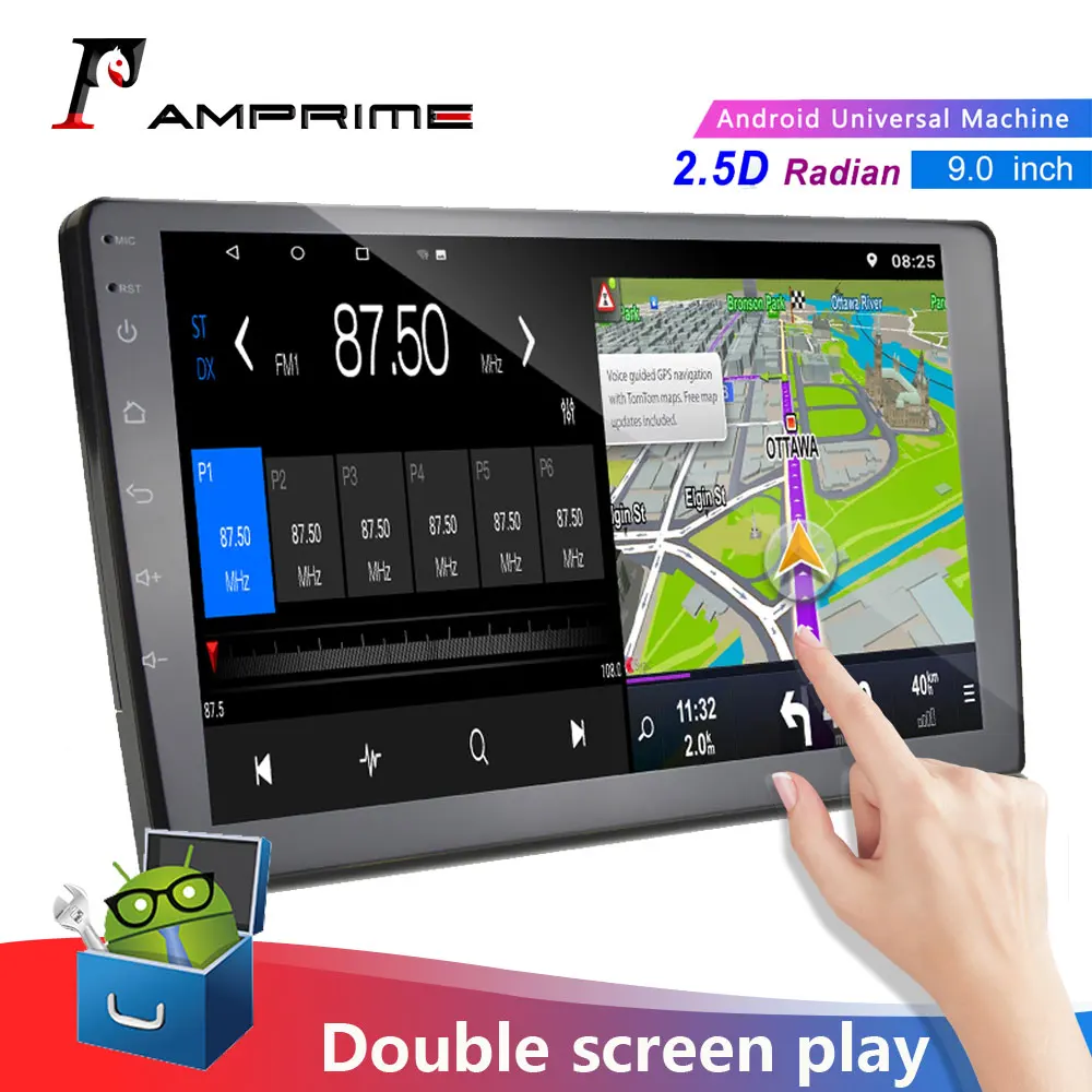 AMPrime 2 Din автомобильное радио 9 &quotсенсорный экран автомобильный аудио стерео