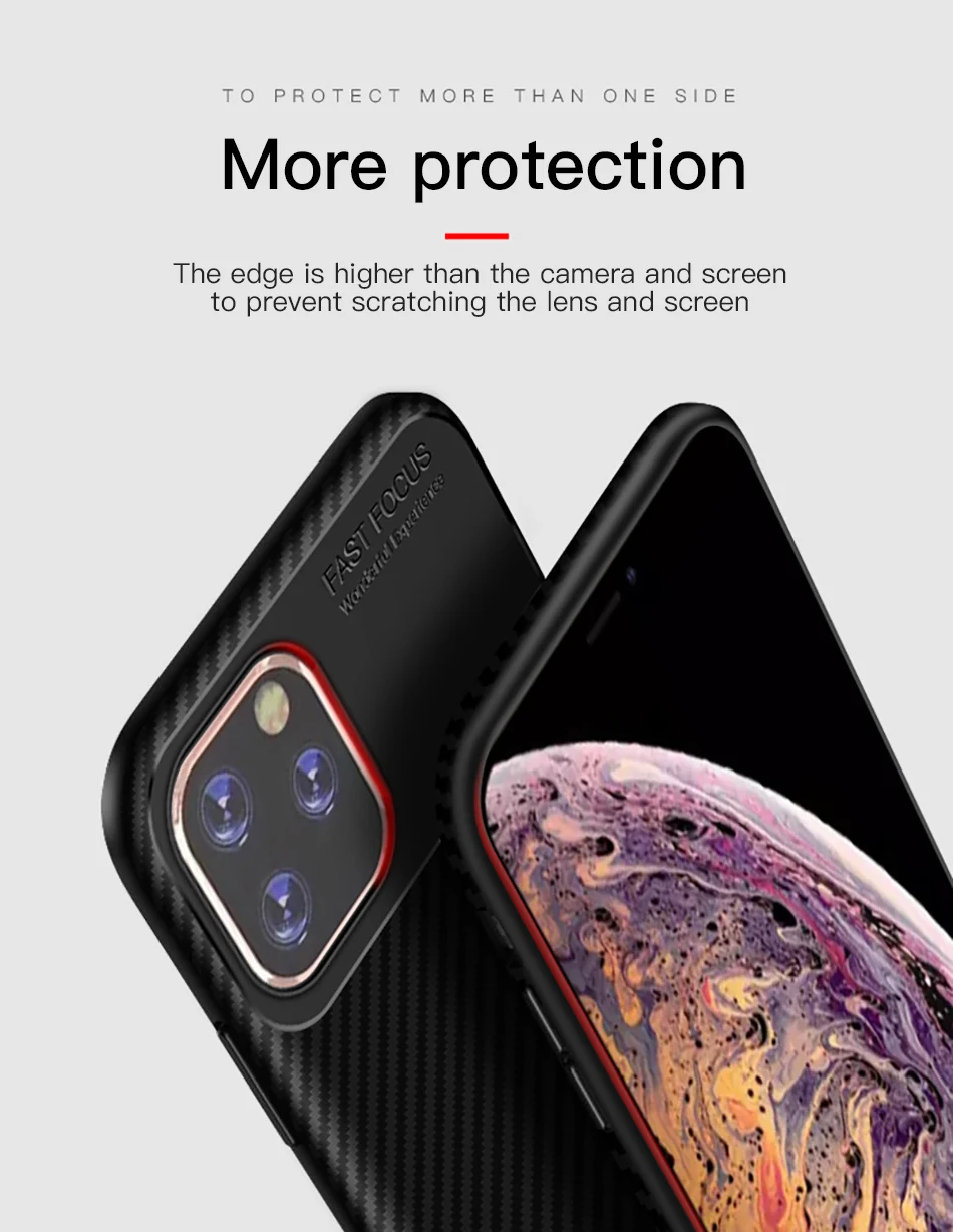 !ACCEZZ For iPhone 11 Pro Max Case 2019 New Soft TPU Business Protection Back Cases Cover Cell Phone Skid Shell Anti-fall Coque Capa (6)