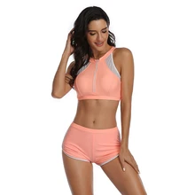 Летний коралловый купальник, женский сексуальный бикини Mujer, флуоресцентный купальник с леопардовым принтом, женский бикини, пуш-ап купальник для женщин