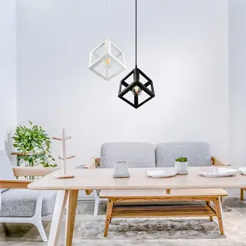 

Modern nordic black wrought iron E27 led ceiling lamps for kitchen living room bedroom study balcony porch restaurant cafe hotel