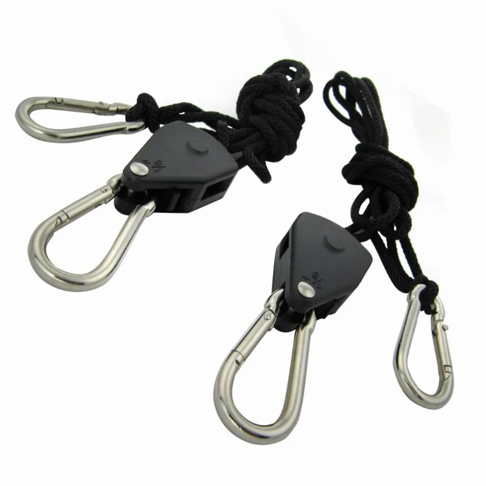 Adjustable With Cla Rope Hangers Hanging Light Reinforced Duty Pulley Ratchet Grow