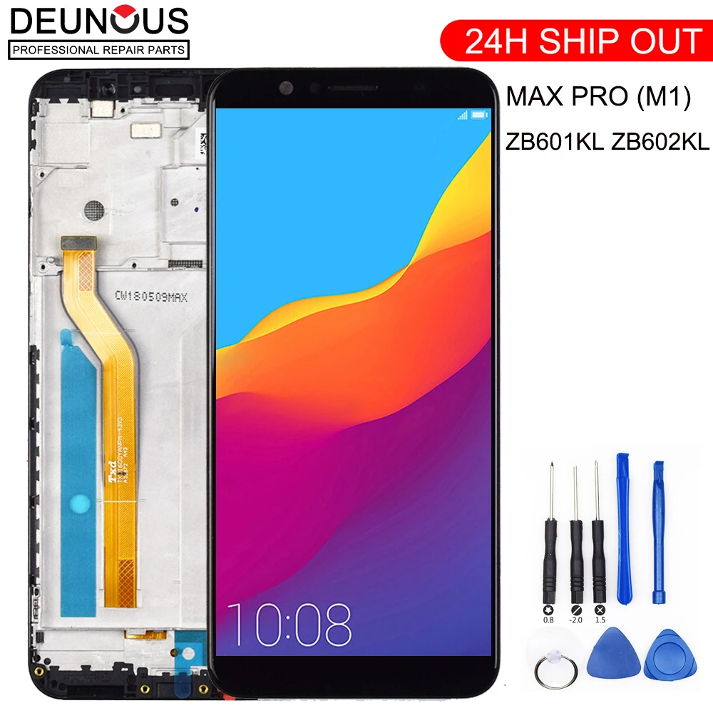 

New For 5.99" ASUS ZenFone Max Pro M1 ZB601KL ZB602KL LCD screen display + touch panel digitizer ZB601KL ZB602KL display Frame