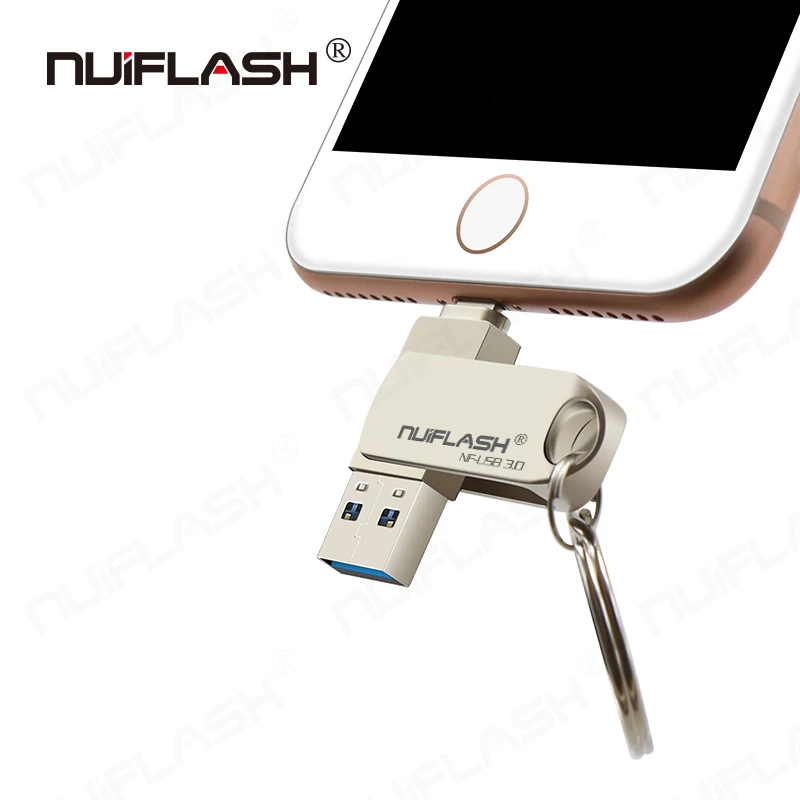 

USB Flash Drive 128GB 256GB Memory Stick External Storage for iPhone 3in1 Photo Stick USB3.0 Thumb Drive Compatible iPhone iPad