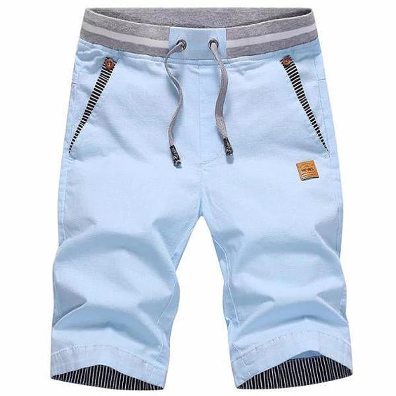 Летние модные хлопковые шорты для мужчин, повседневные однотонные шорты-Карго
