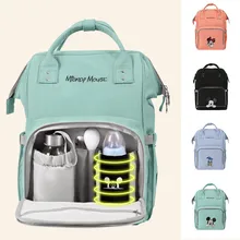 Дисней Микки Минни пеленки мешок USB Отопление пеленки рюкзак большой емкости Оксфорд детская коляска мешок Открытый путешествия Мумия сумка