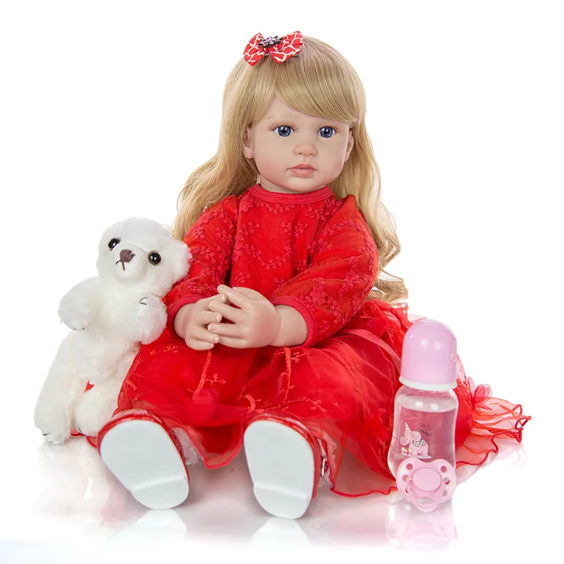 60CM Baby Reborn Doll 24 Inch Elegant Reborn Baby Dolls Soft Vinyl Cloth Body Princess Doll Lifelike Boneca Reborn Kids Playmate
