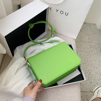 

Women's Bag 2020 New Fashion Wild Shoulder Bag Ladies Leather Bag High Quality Messenger Bag Solid Color Small Square Bag