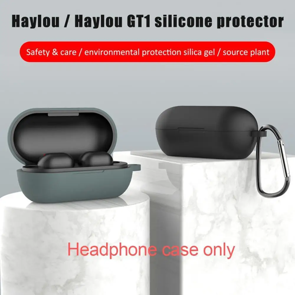 

Silicone Case for Haylou GT1/GT1 Plus Earphone Protective Cover with Anti-lost Buckle for Haylou GT1 Bluetooth Headset