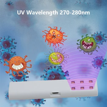 

UVC Ultraviolet Germicidal Lamp Disinfection Sterilization Light Handheld Household Portable USB LED Rechargeable Lamp