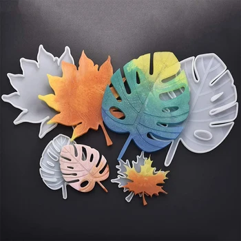 

4 Pack DIY Silicone Coaster Resin Molds, Maple Leaves Epoxy Resin Casting Molds with 2Pcs Silicone Measurement Cups