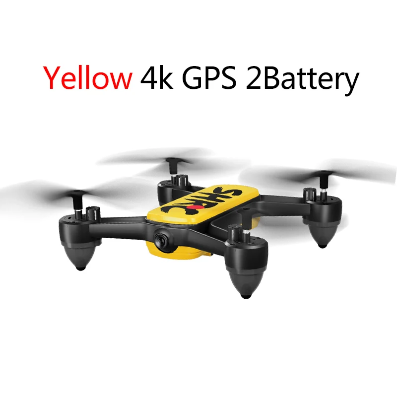 Новое поступление H7 Дрон gps с 4K HD двойной камерой широкоугольный Квадрокоптер анти-встряхивание wifi FPV RC дроны Профессиональный gps следуем за мной - Color: YELLOW 4K GPS 2B