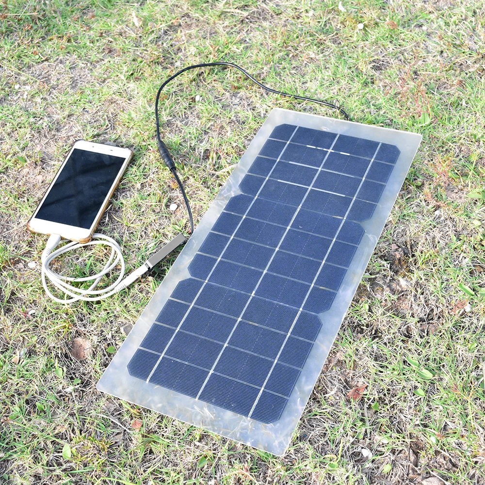XINPUGUANG 12 В 15 Вт Гибкая солнечная панель зарядное устройство 5 В 1A USB выходное устройство портативная солнечная панель s+ DC крокодил зажим Sol панель