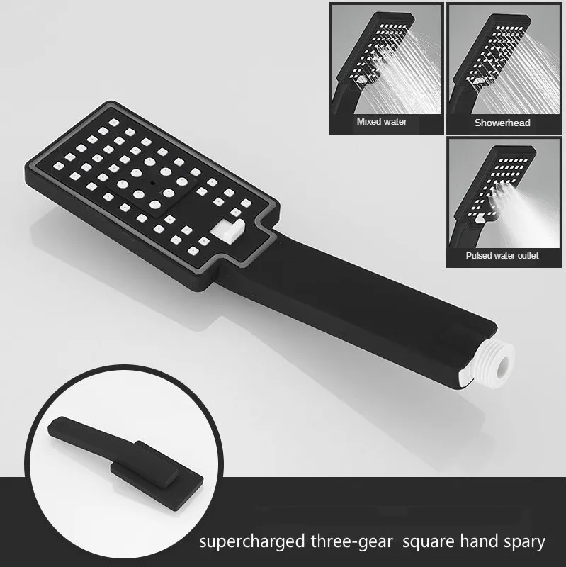 Matte Black Hand Held Shower Head Wall Mounted Shower Set With Hose and Holder Hand Spray Gun Bathroom Accessories