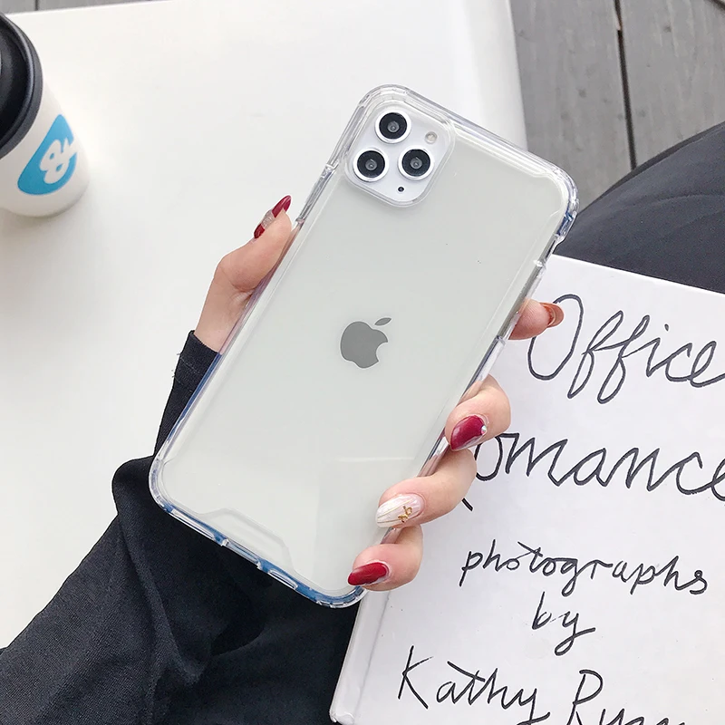 Hot Hybrid Shockproof Cover Case For Apple iPhone 11 Pro Max  11 Pro  11 Transparent TPU + PC Hard Acrylic Silicone shell Case (12)