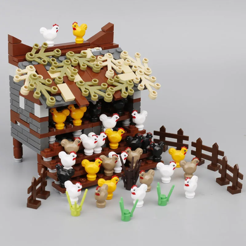 10 шт. Детский конструктор MOC цыплята|Блочные конструкторы| |