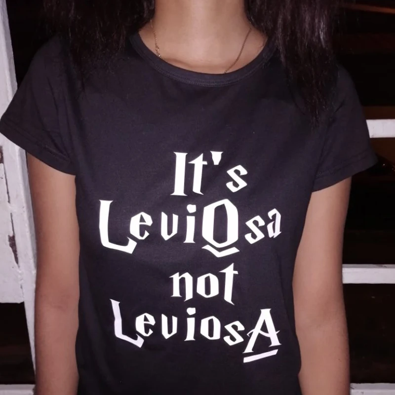 Женская футболка в стиле Харадзюку It's Leviosa летняя хлопковая панк с надписью не
