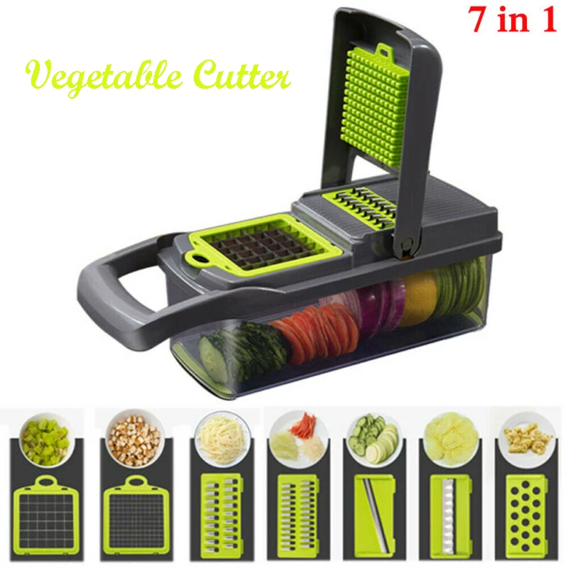 

7 In1 Food Cutter Vegetable Fruit Peeler Carrot Slicer Dicer Chopper Grater Multi-function Kitchen Tool