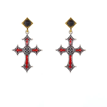 

Big Cross Long Earrings for Women Gold Color Drop Earrings Jewelry Cross Shape Earrings Best Gift for Women Girl Jewelry