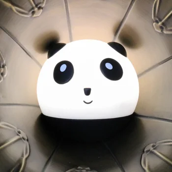 

Panda tumbledown silicone night light, cute panda night, feeding, sleep with, color night light, knead pressure release