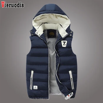 

Male Casual Thick Warm Detachable Waistcoat Mens Winter Windproof Sleeveless Jacket Parkas Men's Sleeveless Plus Size 5XL Jacket