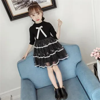 

wholesale teenage girls black tulle princess dress kids dress for girl children clothes