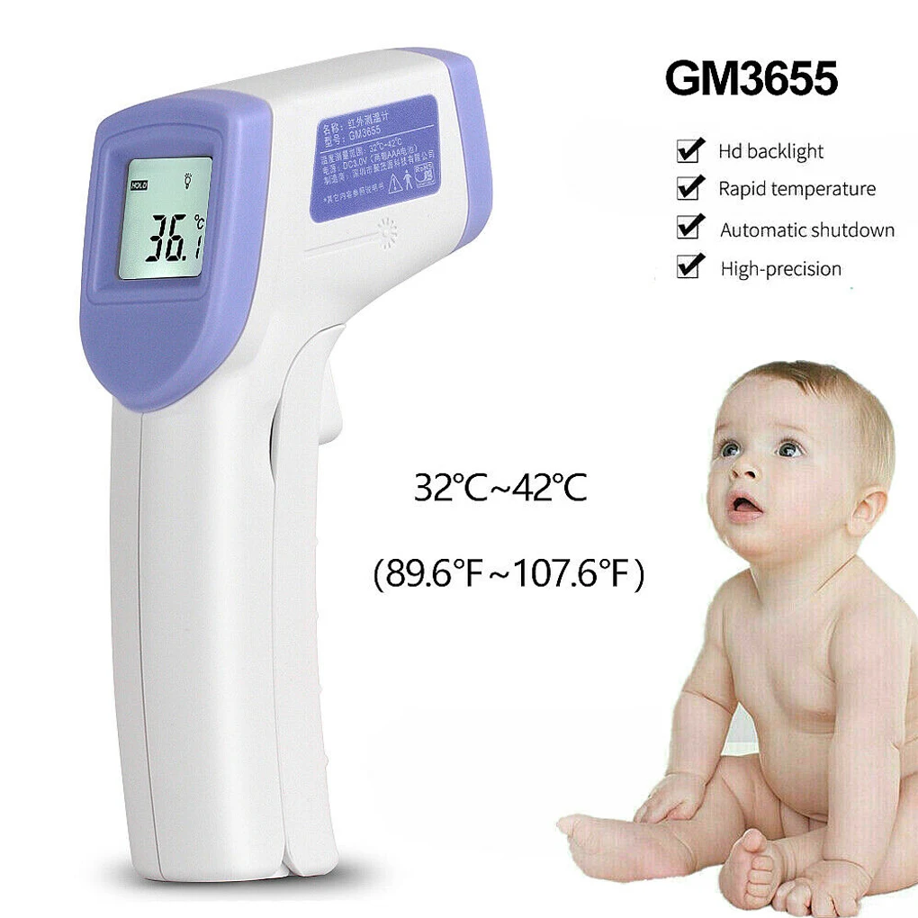 

LCD Digital Display ThermometerAdults Kids Forehead Non-contact Infrared thermometer Body Temperature Meter Measuring Tool