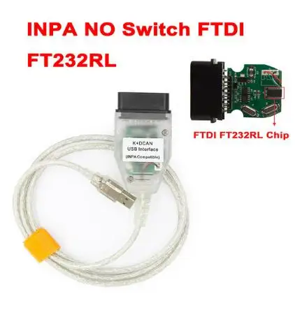 Белый INPA K+ DCAN USB интерфейс OBD может считывать диагностический сканер переключаемый INPA DIS SSS NCS кодирование