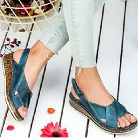 

Women Sandals Summer 2020 Female Shoes Woman Peep-toe Wedge Comfortable Sandals Slip-on Flat Sandals Female Sandalias