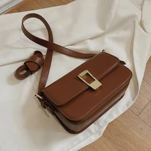 

Retro Underarm Crossbody Messenger Bags for Women 2021 Flap PU Leather Small Shoulder Baguette Lady Phone Handbags Purses