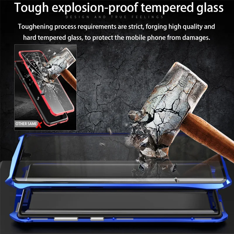 Магнитный чехол Luphie для Samsung Galaxy Note 10 Plus iphone 11 Pro Max полное переднее и заднее стекло