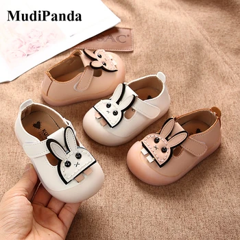 

MudiPanda 2020 Autumn New Style Baby Girl Single Shoes Cute Rabbit Walking Shoes Baby Soft Soled Children Princess Shoes