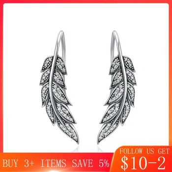 

CodeMonkey Fashion 925 Sterling Silver Vintage Feather Wings Earrings for Women Sterling Silver Jewelry Brincos E215