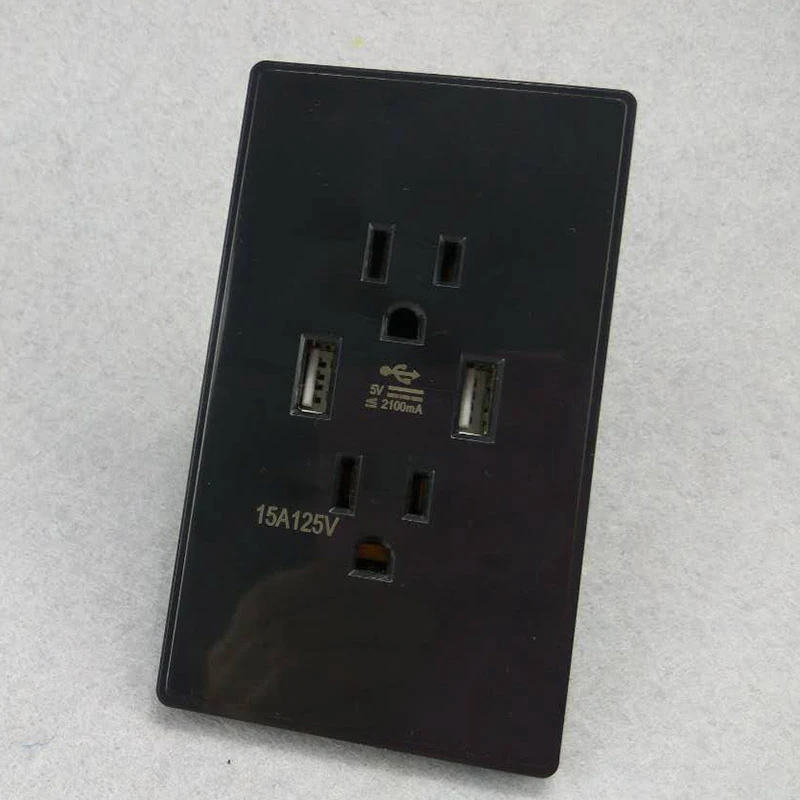 Американский стандарт розетки питания розетка с 2Usb портами для зарядки телефона