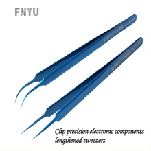 Механик удлиненный заостренный Изогнутый Рот Пинцет Aak-14 Aak-15 зажим прецизионные электронные компоненты немагнитные пинцеты
