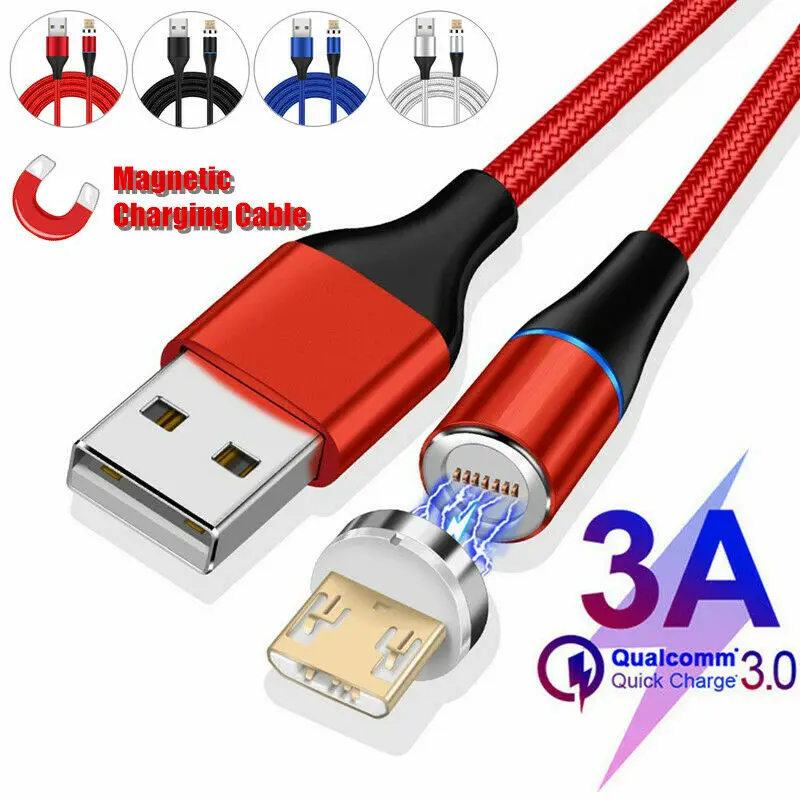 360 ° Круглый Магнитный кабель USB для быстрой зарядки 3A для Sumsung S6 S7 iPhone 6 7 8 PLUS X XS XR MAX Ipad Micro usb type C IOS 1 м 2 м