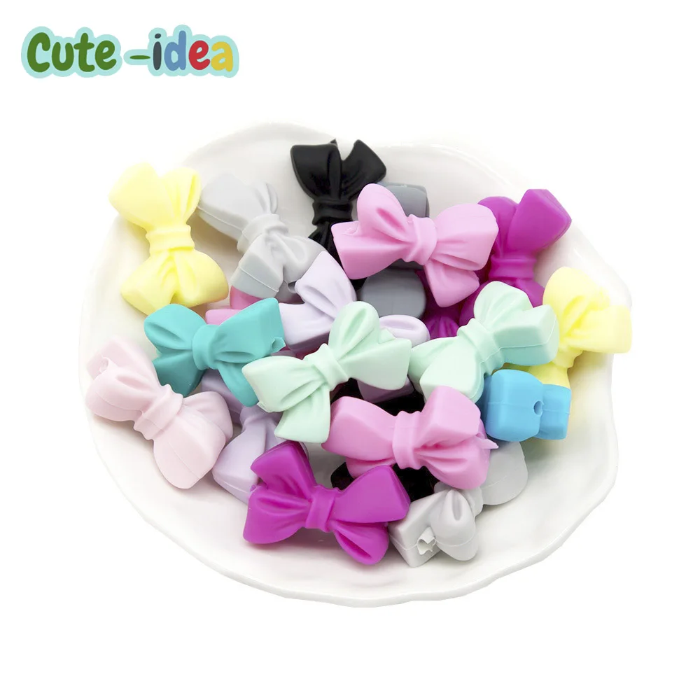 Силиконовые бусины Cute-idea 10 шт. в форме бабочки без БФА для соски-пустышек детских