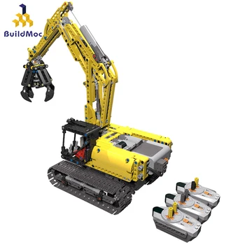 

BuildMoc RC Excavator Electric Track Car 2 in 1 Building Blocks Technic Engineering Excavator Blocks Bricks Toys For Children