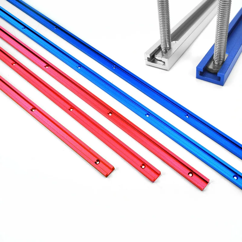 Woodworking T Track 300-800MM Woodworking Chute Rail T-track T-slot Miter Track Jig T Screw Fixture Slot 19x9.5mm Table Saw Router Table DIY Tools