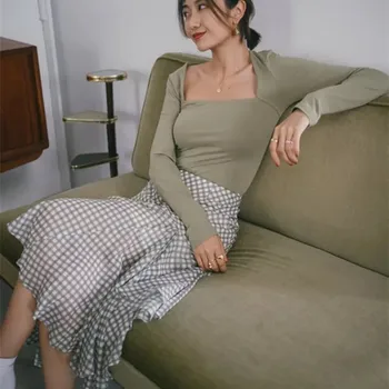 

New Women's Plaid Women Midi Skirt Irregular Casual Ladies Sexy Long Skirt New For Spring Summer Autumn Clothes